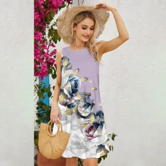 Casual Sleeveless Floral Dresses